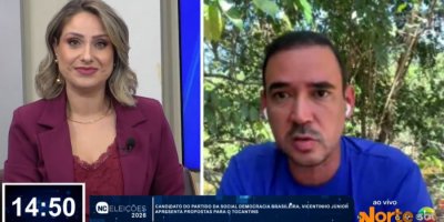 Vicentinho destaca plano na TV Norte SBT Tocantins