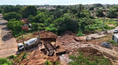 Prefeitura de Palmas realiza concretagem e estruturação de nova ponte, no Santa Bárbara