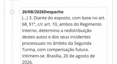 Supremo determinou ontem redistribuição de HC que devolveu liminarmente cargo de governador a Wanderlei. Mérito do HC ainda pende de decisão na Segunda Turma sobre afastamento determinado pelo STJ