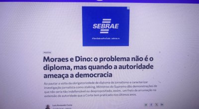 Moraes e Dino: o problema não é o diploma, mas quando a autoridade ameaça a democracia.Meu artigo neste sábado é matéria principal do NC News