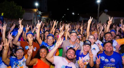 "Saúde digna e segurança no próprio lar": Amélio  fala sobre prioridades da campanha com Vicentinho durante comício em Buriti do TO