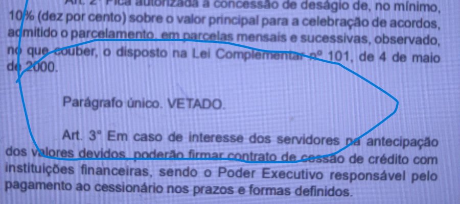 Mais um veto na conta de Dorinha!!! Wanderlei decide mexer em lei apenas autorizativa aprovada por unanimidade pelos deputados para retirar de decisão judicial favorável a servidores do Fisco caráter indenizatório!!!Assim, de graça!!!!