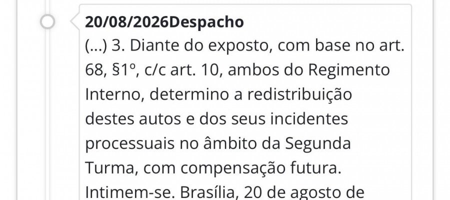 Supremo determinou ontem redistribuição de HC que devolveu liminarmente cargo de governador a Wanderlei. Mérito do HC ainda pende de decisão na Segunda Turma sobre afastamento determinado pelo STJ